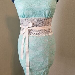 Body Central Mint Lace Mini Dress